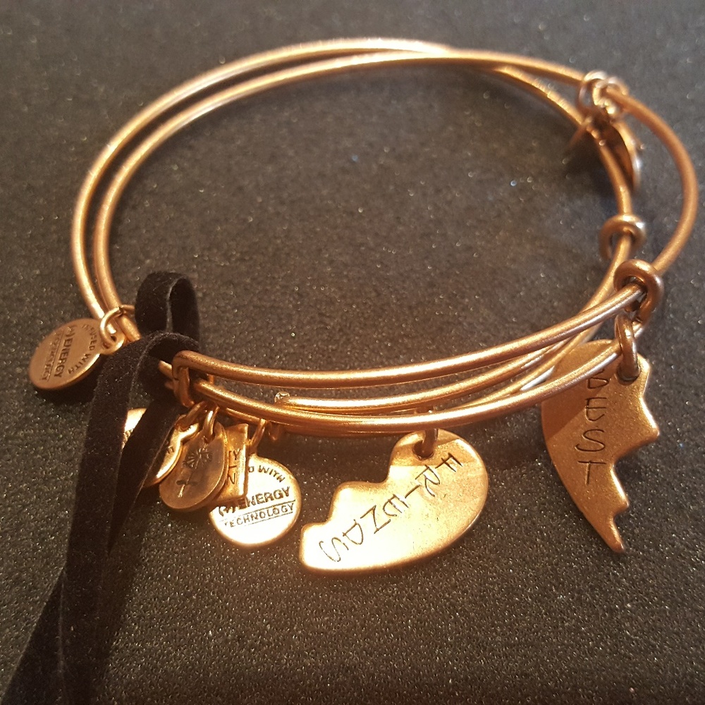Alex and Ani Best Friends Gold Tone Bangle Set